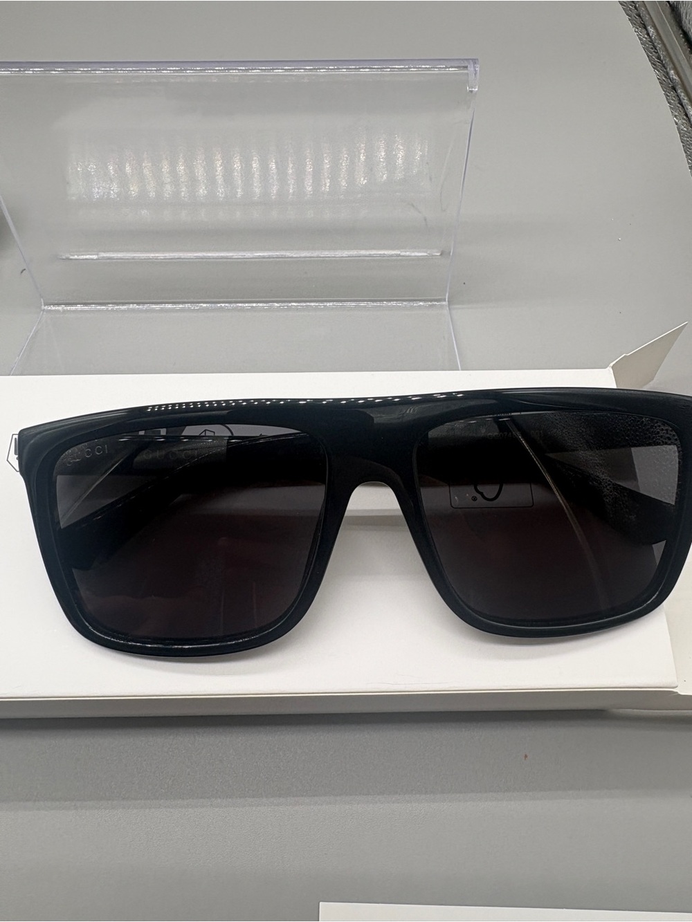 New Gucci GG0748S Black Square Sunglasses 59mm Full Set